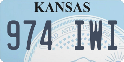 KS license plate 974IWI