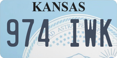 KS license plate 974IWK