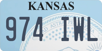KS license plate 974IWL