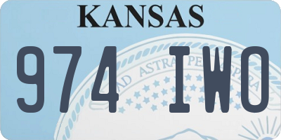 KS license plate 974IWO