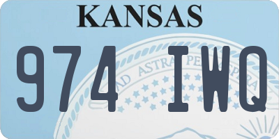 KS license plate 974IWQ