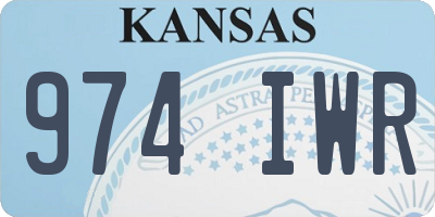 KS license plate 974IWR