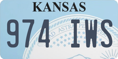KS license plate 974IWS