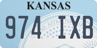 KS license plate 974IXB