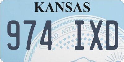 KS license plate 974IXD