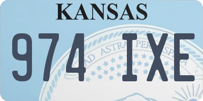 KS license plate 974IXE