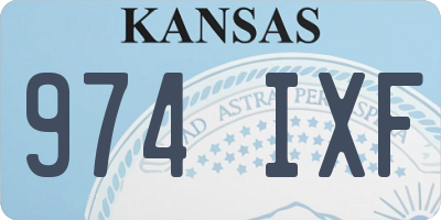 KS license plate 974IXF