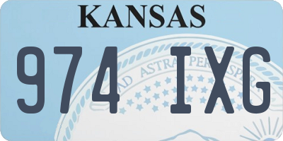 KS license plate 974IXG