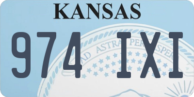 KS license plate 974IXI