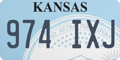 KS license plate 974IXJ