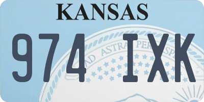 KS license plate 974IXK