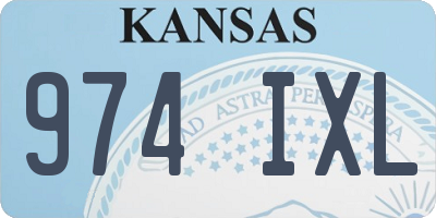 KS license plate 974IXL