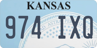 KS license plate 974IXQ