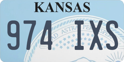 KS license plate 974IXS