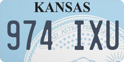 KS license plate 974IXU