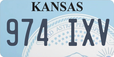 KS license plate 974IXV