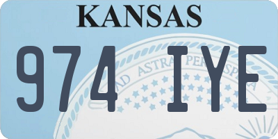 KS license plate 974IYE
