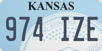 KS license plate 974IZE