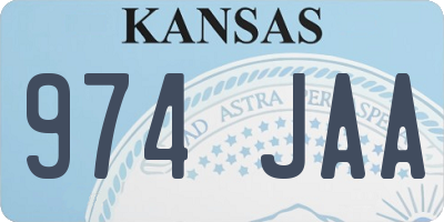 KS license plate 974JAA