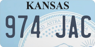 KS license plate 974JAC