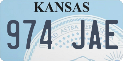 KS license plate 974JAE