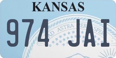 KS license plate 974JAI