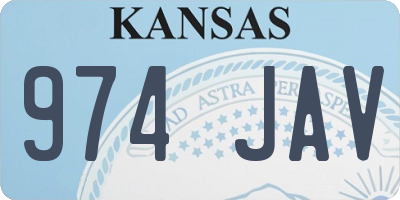 KS license plate 974JAV