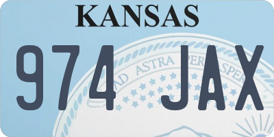 KS license plate 974JAX