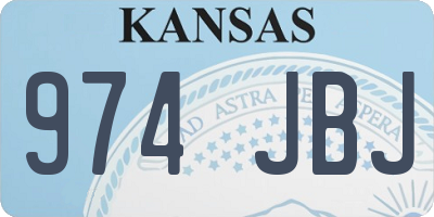 KS license plate 974JBJ