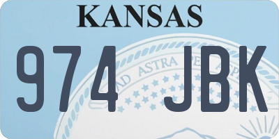 KS license plate 974JBK