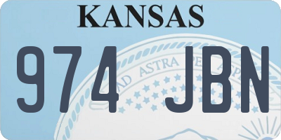 KS license plate 974JBN