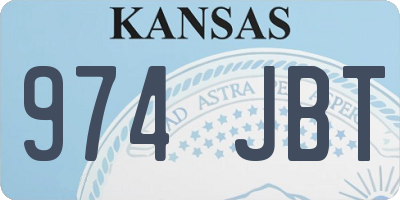 KS license plate 974JBT