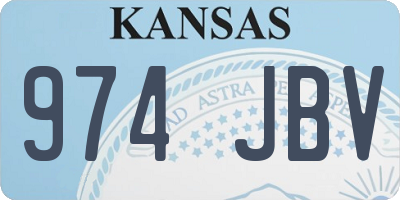 KS license plate 974JBV