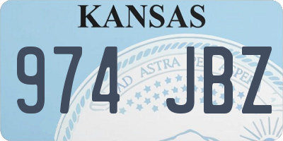 KS license plate 974JBZ