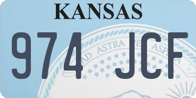 KS license plate 974JCF