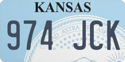 KS license plate 974JCK