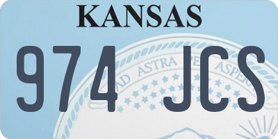 KS license plate 974JCS