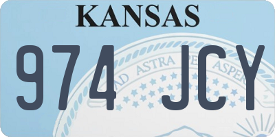 KS license plate 974JCY