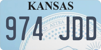 KS license plate 974JDD