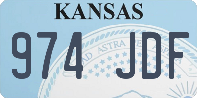 KS license plate 974JDF