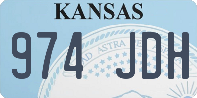 KS license plate 974JDH