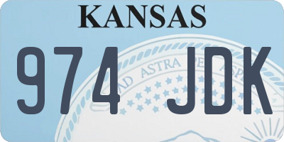 KS license plate 974JDK