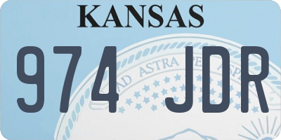 KS license plate 974JDR