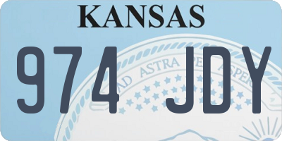 KS license plate 974JDY