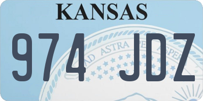 KS license plate 974JDZ