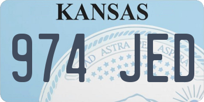 KS license plate 974JED