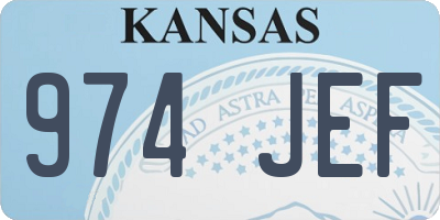 KS license plate 974JEF