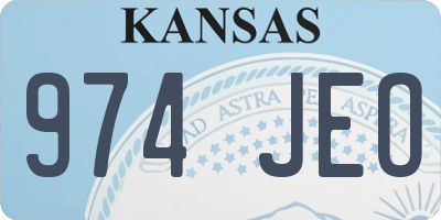 KS license plate 974JEO