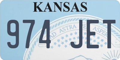 KS license plate 974JET