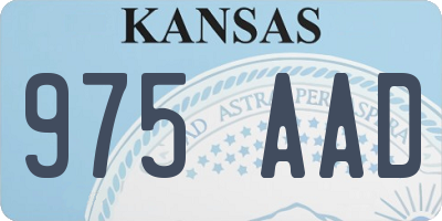 KS license plate 975AAD